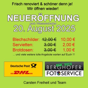 Neueröffnung am 20.08.2025